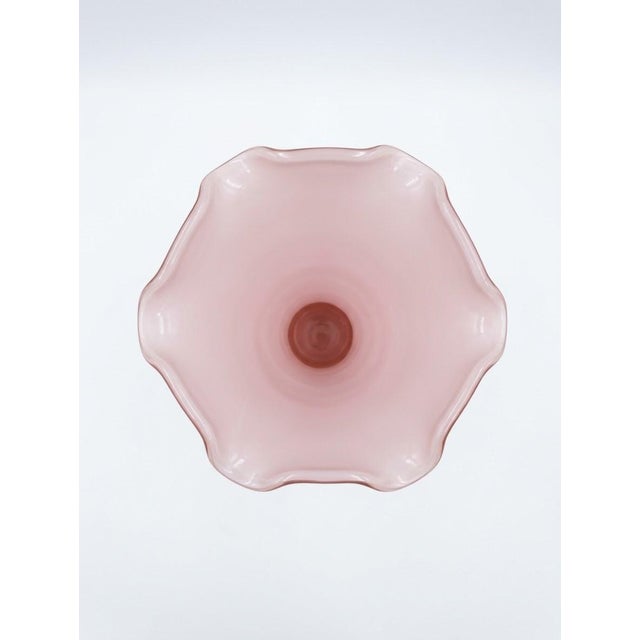 1. Vintage Italian Pink Opaline Glass Cameo Vase : Mid-to-late 20th-century (circa 1950s–1970s) Italian Empoli / Tuscan...