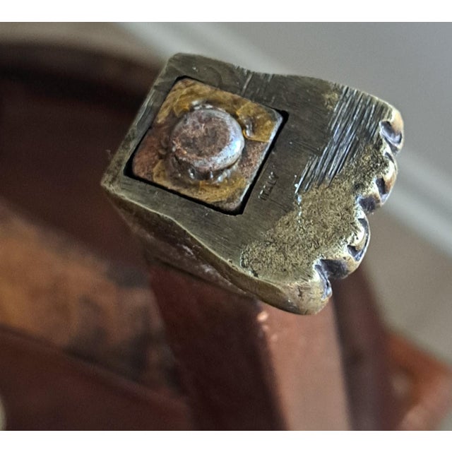 Baker Furniture Neoclassical Round Three-Leg Brass Mount Walnut Accent Side Table 20” For Sale - Image 10 of 12