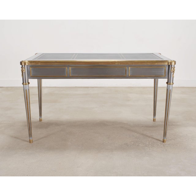 John Vesey Steel Bronze Neoclassical Library Table or Desk For Sale - Image 16 of 16