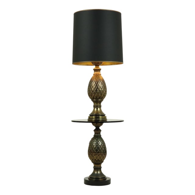 Pineapple Lamp and Table Loevsky & Loevsky for Deknudt, 1970s, Set of 2 For Sale