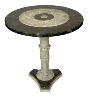 Neoclassical Italian Marble Pedestal Center Table