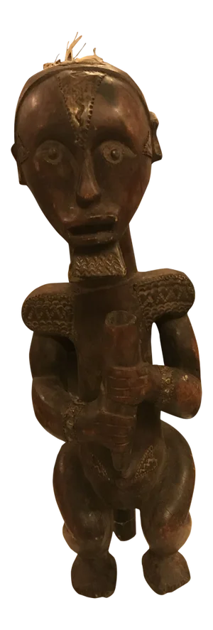 African -Fang Tribe, Ceremonial Male Figure, Hand-Carved, Vintage