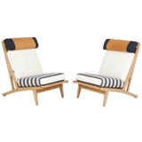 Circa C.1960's Hans J. Wegner Denmark "Getama" Lounge Chairs- A Pair (Restored) For Sale