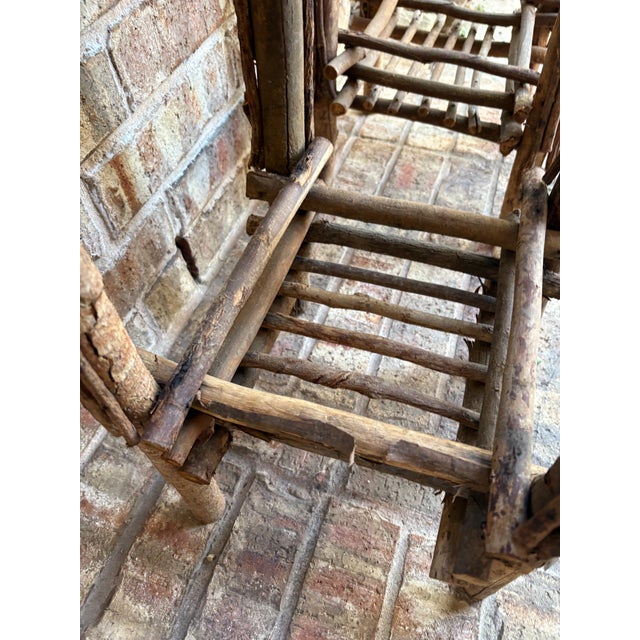 Bentwood Plant Stand, Vintage Handmade With Willow Folk Art (2) Two-Tier Rustic Twig For Sale - Image 11 of 12