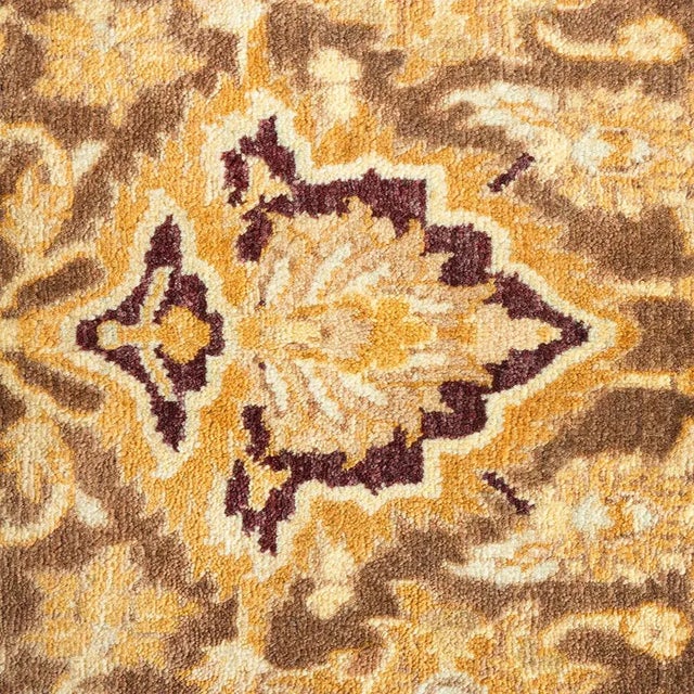 Traditional Mogul Collection Hand-Knotted Area Rug - Brown 6' 2" x 9' 1" For Sale - Image 3 of 4
