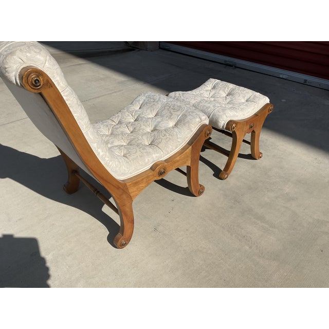 Mid-Century Japanese Showa Era "Obi" Slipper Chair & Ottoman - 2 Piece Set For Sale In San Diego - Image 6 of 15