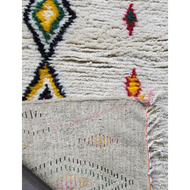 Moroccan Handwoven Azilal Wool Moroccan Rug - 7.3 X 6.4 Ft For Sale - Image 3 of 8