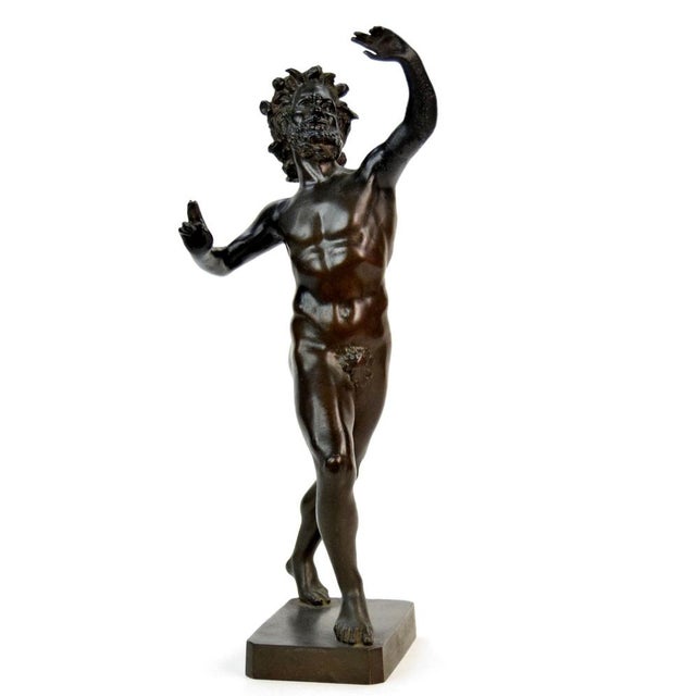 19th Century Grand Tour Bronze Faun after the Pompeii House of the Faun For Sale - Image 5 of 8