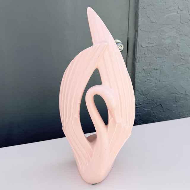 Haeger Postmodern Gloss Pink Ceramic Swan Sculpture by Haeger For Sale - Image 4 of 7