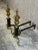 Gold Late 20th Century Regency Style Brass and Black Cast Iron Andirons - a Pair For Sale - Image 8 of 12