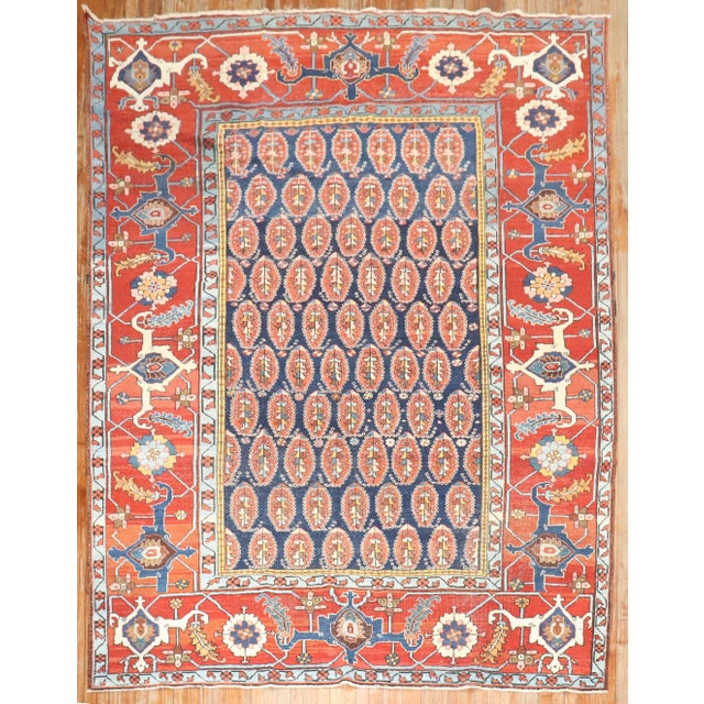 Dramatic Late 19th Century Persian Serapi Rug Details rug no. j3990 size 7' 10" x 9' 10" Heriz carpets are beloved for...