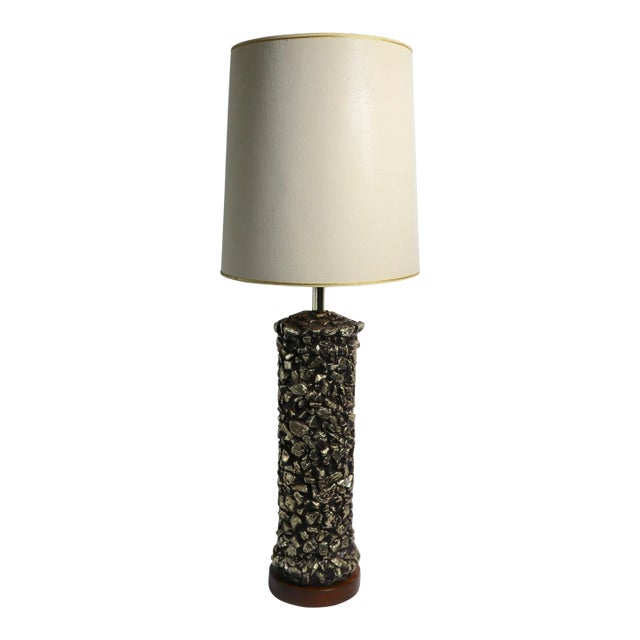 Ceramic Golden Nugget Table Lamp For Sale
