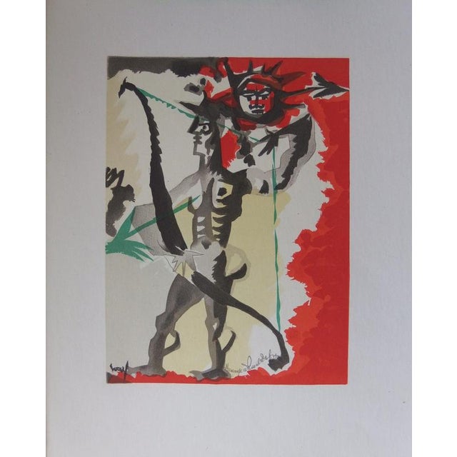 Jean LURCAT (1892-1966) The Archer Original color lithograph Signed in the plate On Vellum 24 x 30 cm (c. 9 x 12 inches)...