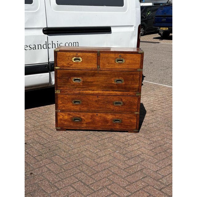 Brass Bound Campaign Chest For Sale - Image 5 of 13