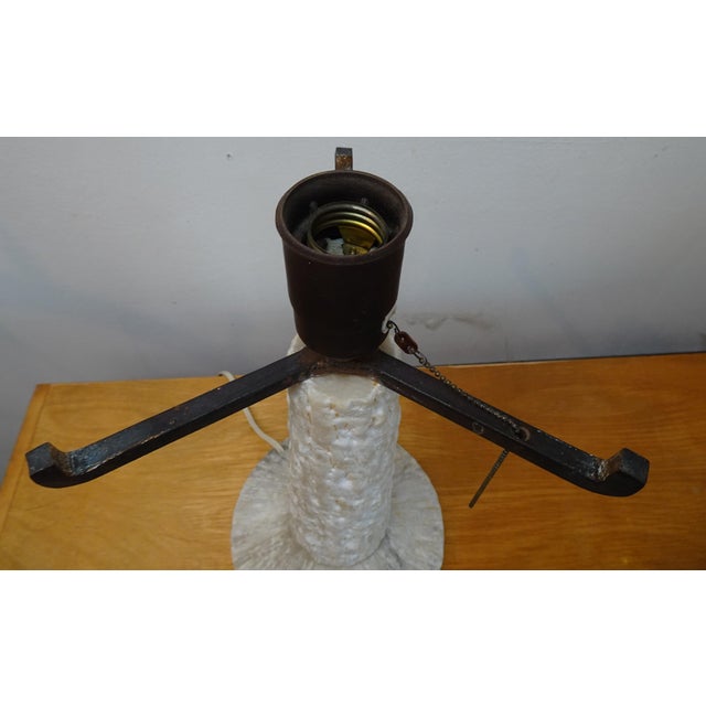 Metal Large Vintage Alabaster Table Lamp, Spain, 1950s For Sale - Image 7 of 18