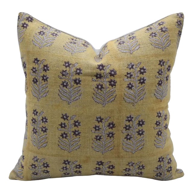 Fabdivine Decorative Block Print Cushion Cover 26x26 Thick Linen- Indradhanush For Sale