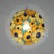 Yellow Loys Lucha French Art Deco Pendant Light 1930s - Yellow Blue Geometric Floral Bowl For Sale - Image 8 of 14