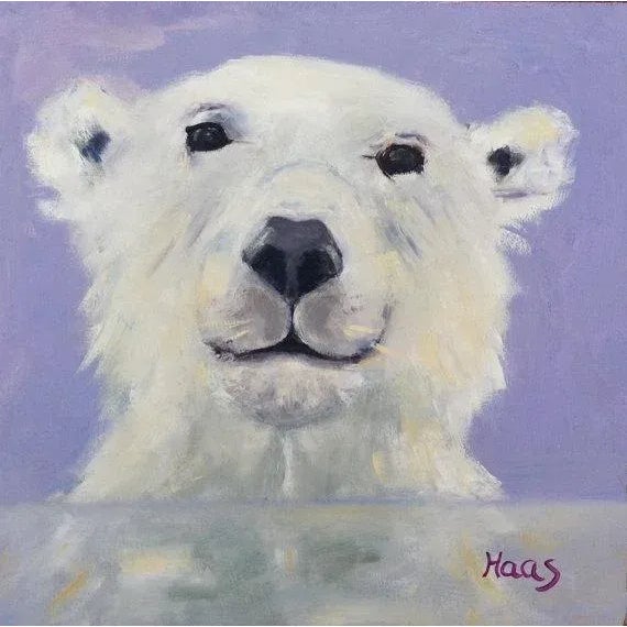 Contemporary Polar Bear (Original Oil Painting) For Sale - Image 3 of 7