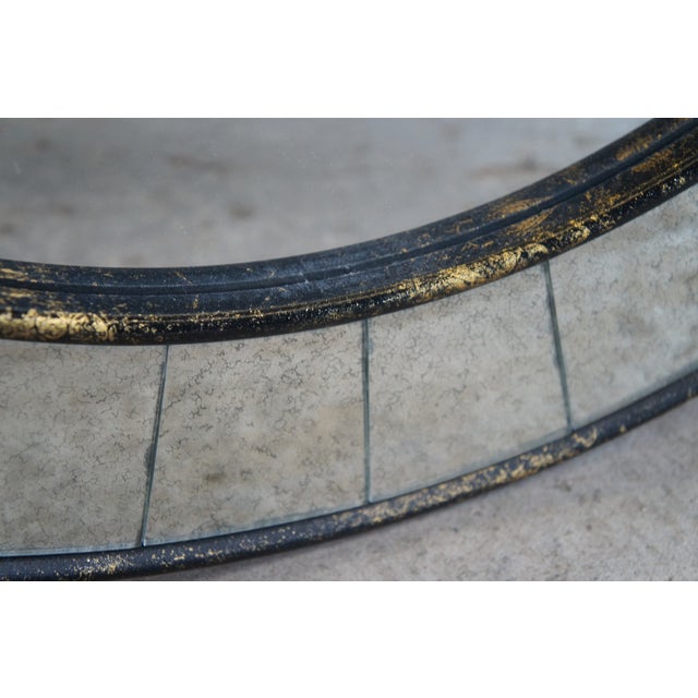 Metal West Elm Venetian Style Antique Tiled Round Mirror 30" For Sale - Image 7 of 9