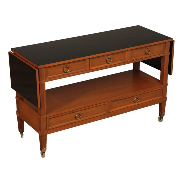 Baker Furniture Milling Road Directoire Style Walnut Rolling Server For Sale