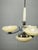 Cream Vintage Art Deco Chrome and Champagne Glass Pendant Light, Czechoslovakia, 1930s For Sale - Image 8 of 11