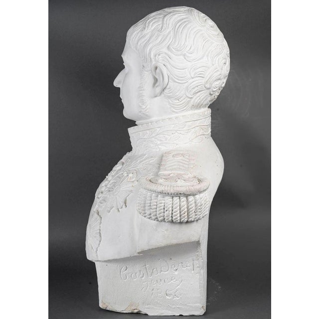 Large Sculpture Bust of Marshal Lannes, 1700s-1800s, Plaster For Sale - Image 8 of 11