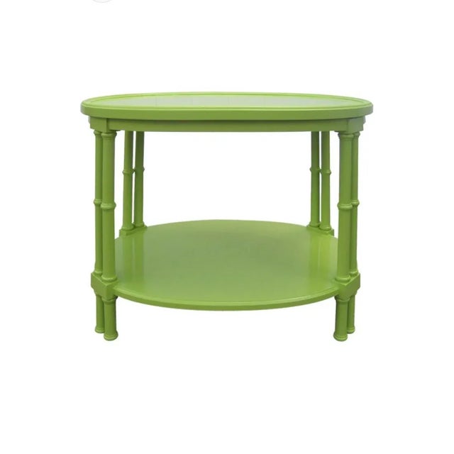T.H. Robsjohn Gibbings 1970s Lime Green Side Table After t.h. Robsjohn Gibbings For Sale - Image 4 of 9