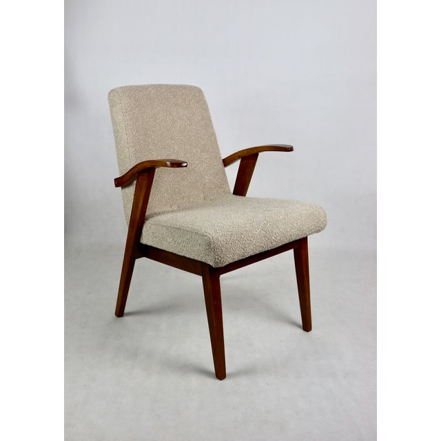 Beige Boucle Easy Chair attributed to Mieczyslaw Puchala, 1970s For Sale - Image 13 of 13