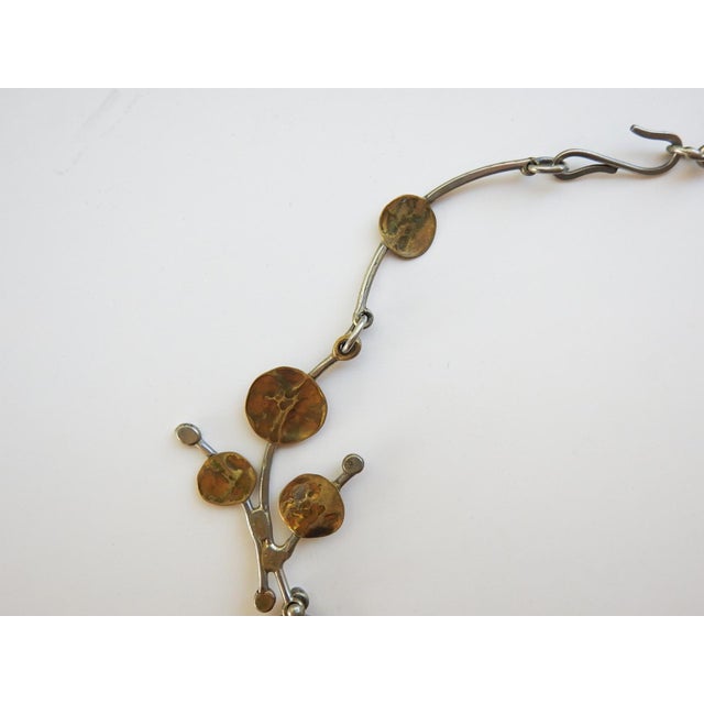 Mid-Century Modern Late 20th Century Artist Made Free Form Foliate Necklace For Sale - Image 3 of 7