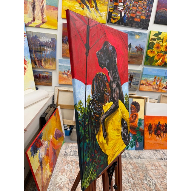 Realism Loved Like Family, Godfrey Afebuame (2026), Acrylic on Canvas, Animal, Pet, Realism, Impressionist. Contemporary Impasto Painting For Sale - Image 3 of 5
