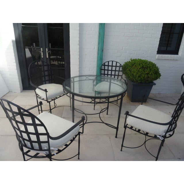 Traditional Vintage Mario Papperzini for Salterini Iron Garden Dining Suite, Attributed For Sale - Image 3 of 11