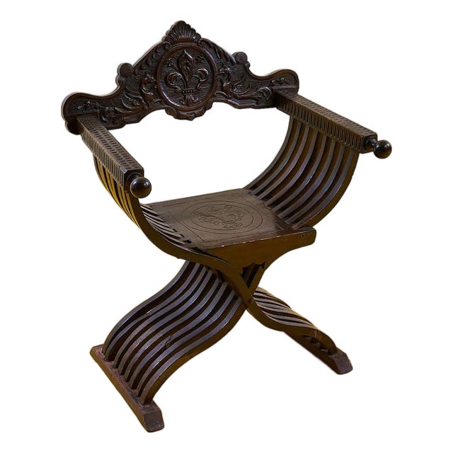 Antique Carved Wooden Chair For Sale