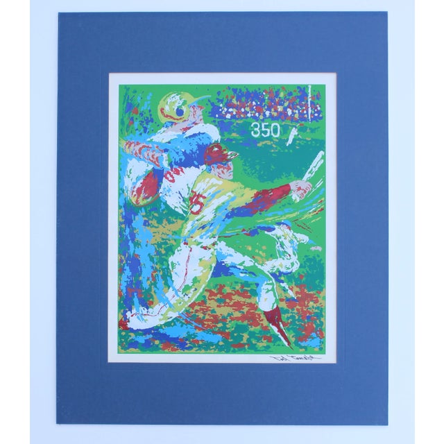 Matted "Batter Up" silkscreen print by Ted Tanabe, issued in 1975. This colorful work is reminiscent of Leroy Neiman's...