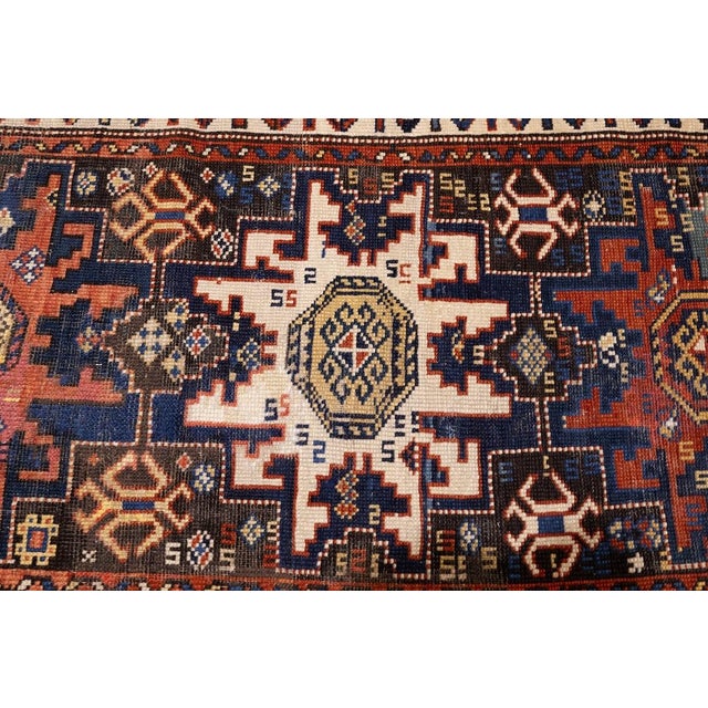 Late 19th Century Antique Caucasian Shirvan Lezgi Design Rug 2'10'' X 4'10'' For Sale - Image 5 of 12