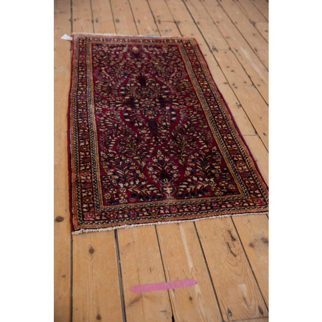 Red Vintage Fine American Sarouk Rug Runner - 2'6" X 4'10" For Sale - Image 8 of 9