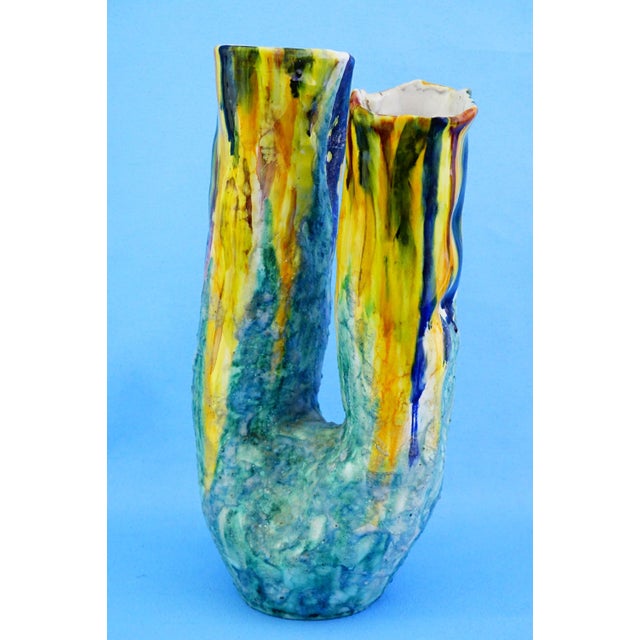 Ceramic 20th Century Ceramic Vase by G EC Amalfi, Gestione Esercizio Ceramiche attributed to Gambone, 1950s For Sale - Image 7 of 18