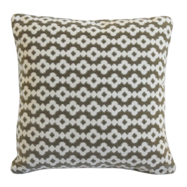 Custom-tailored pillow by Mike Seratt of The Prized Pig, in a designer's luxurious velvet fabric, featuring a modern,...