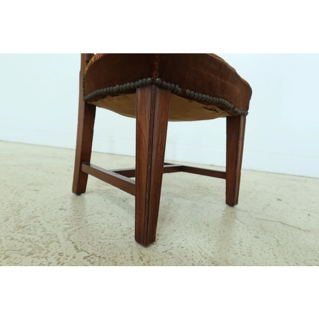 Wood Antique Vintage High Needlepoint Seat Childs Chair For Sale - Image 7 of 12