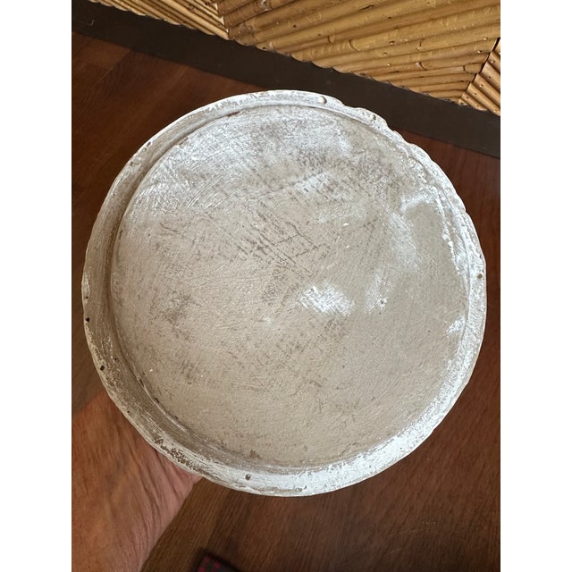 Vintage 19” French Whitewash Glazed Terracotta Lidded Urn For Sale - Image 9 of 12