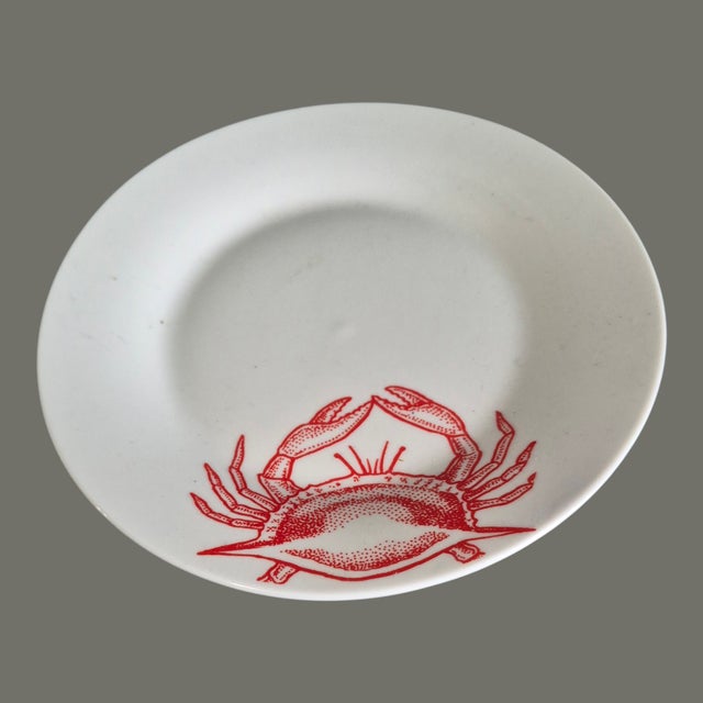 Coastal Late 20th Century Coastal Sea Life Red Crab Porcelain Serving Dishes - 3pcs For Sale - Image 3 of 8