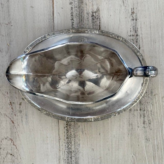 1950s Vintage SilverPlate Gravy Boat 1007-C For Sale - Image 5 of 6