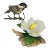 Rare Andrea by Sadek White Magnolia With Chickadee Porcelain Figurine With Box For Sale