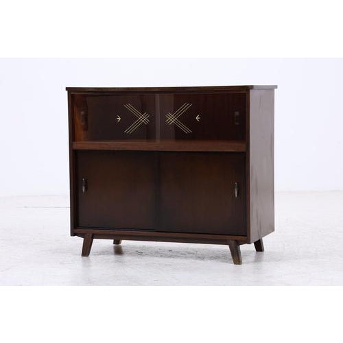 2000 - 2009 Mid-Century Chest of Drawers with Glass Sliding Doors For Sale - Image 5 of 16