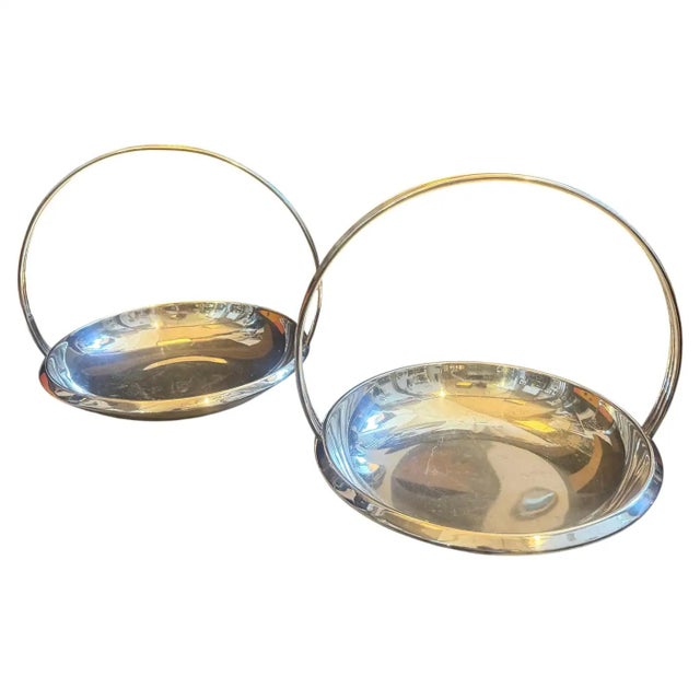 Mid-Century Modern Two 1950s Silver Plated Centerpieces by Gio Ponti for Fratelli Calderoni For Sale - Image 3 of 14