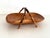 Tan Mid-Century Italian Nutwood and Bamboo Basket, 1970s For Sale - Image 8 of 17