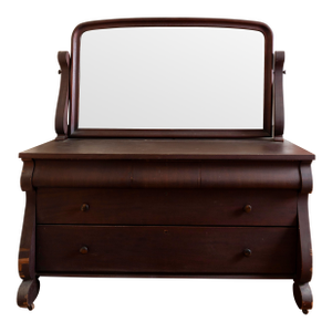 Antique Dresser With Mirror – Solid Mahogany