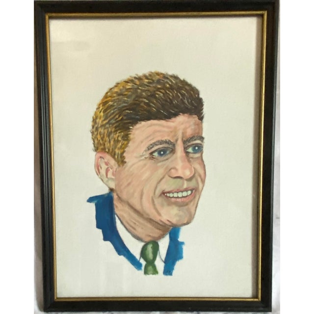 President John Kennedy Painted by Patriotic Outsider Artist E. A. Kay (Smithsonian) For Sale - Image 4 of 4