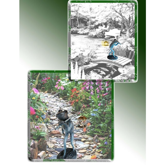 Late 20th Century Spi Walking Frog With Lantern Garden Statue For Sale In Los Angeles - Image 6 of 6