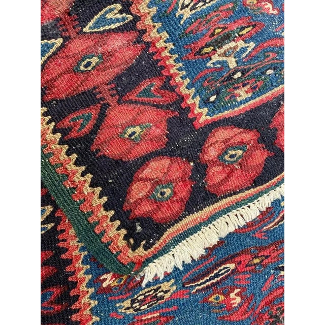 Vintage Senneh Kilim Flat Rug For Sale - Image 13 of 14