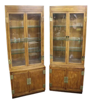Henredon Campaign Style Display Cabinet